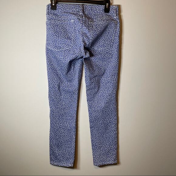 J. Crew Purple White Polka Dot Toothpick‎ Mid Rise Jeans 27 - Picture 4 of 13